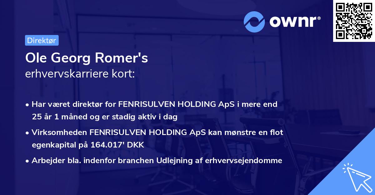 Ole Georg Romer's erhvervskarriere kort