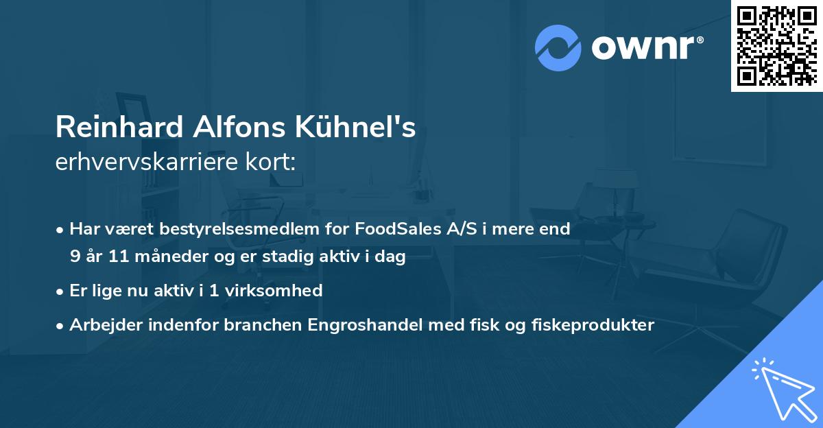 Reinhard Alfons Kühnel's erhvervskarriere kort