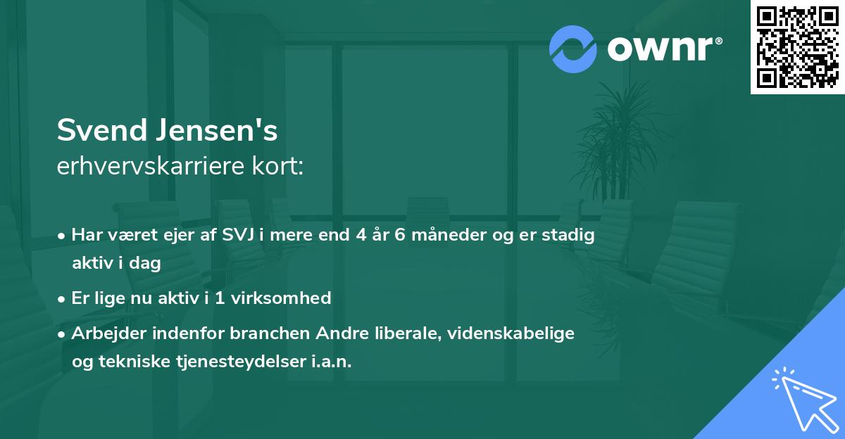 Svend Jensen's erhvervskarriere kort