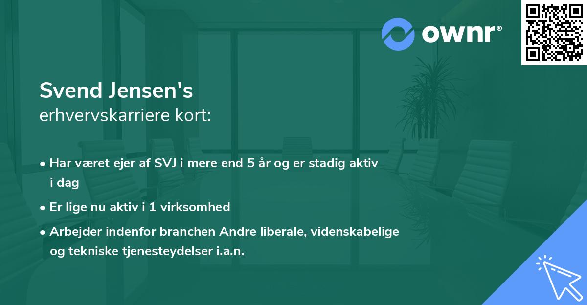Svend Jensen's erhvervskarriere kort