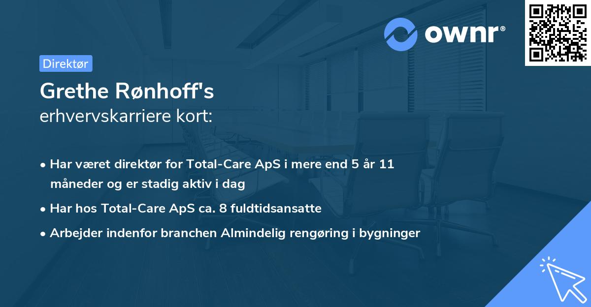 Grethe Rønhoff's erhvervskarriere kort