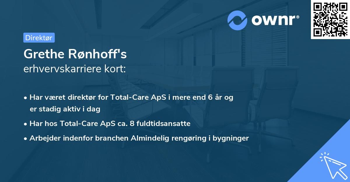 Grethe Rønhoff's erhvervskarriere kort