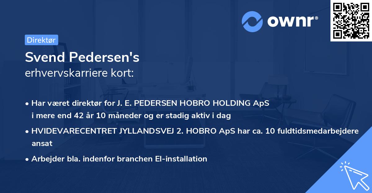Svend Pedersen's erhvervskarriere kort