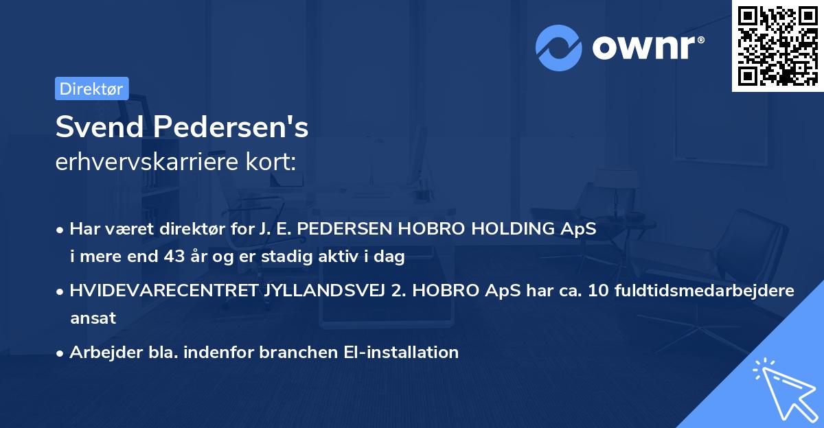 Svend Pedersen's erhvervskarriere kort