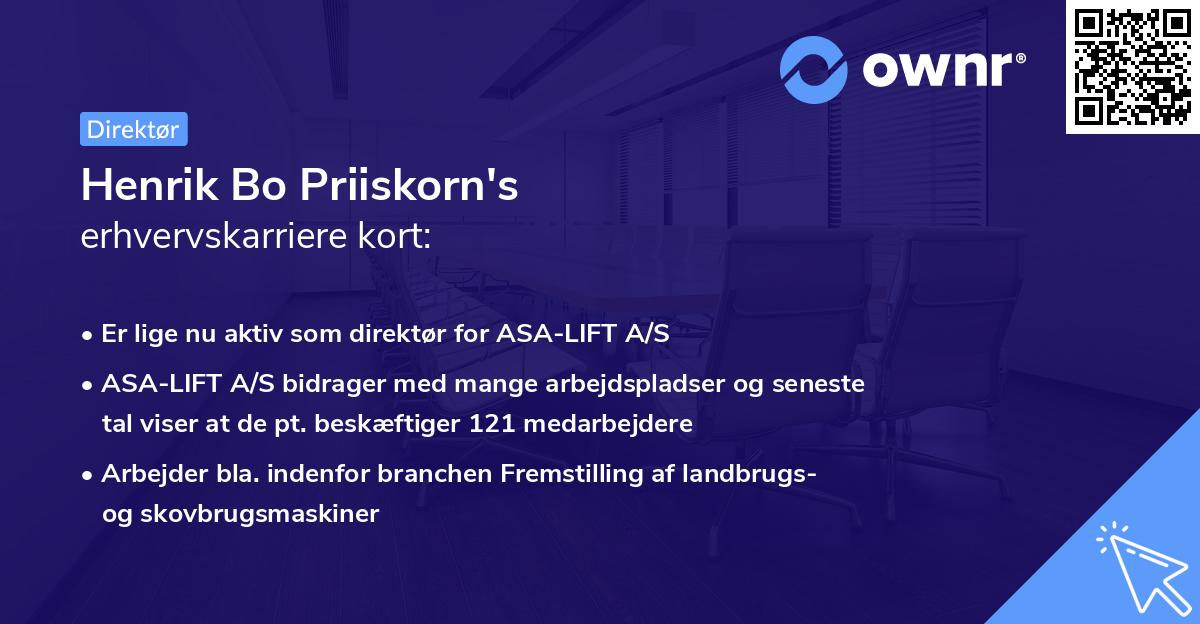 Henrik Bo Priiskorn's erhvervskarriere kort