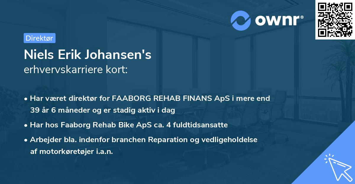 Niels Erik Johansen's erhvervskarriere kort