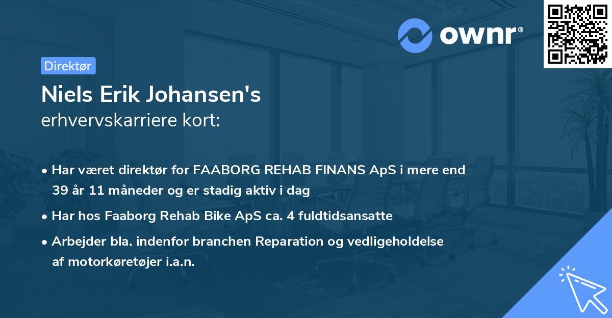 Niels Erik Johansen's erhvervskarriere kort