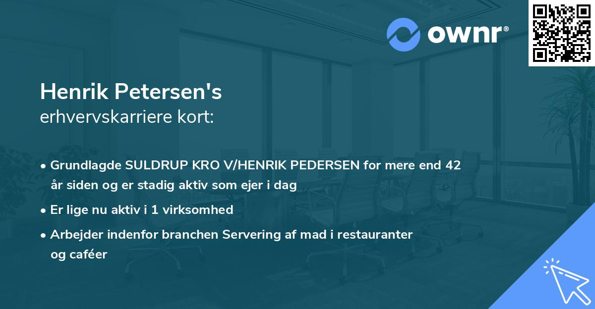 Henrik Petersen's erhvervskarriere kort