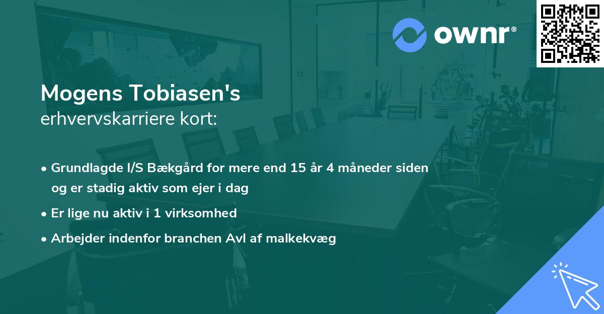 Mogens Tobiasen's erhvervskarriere kort