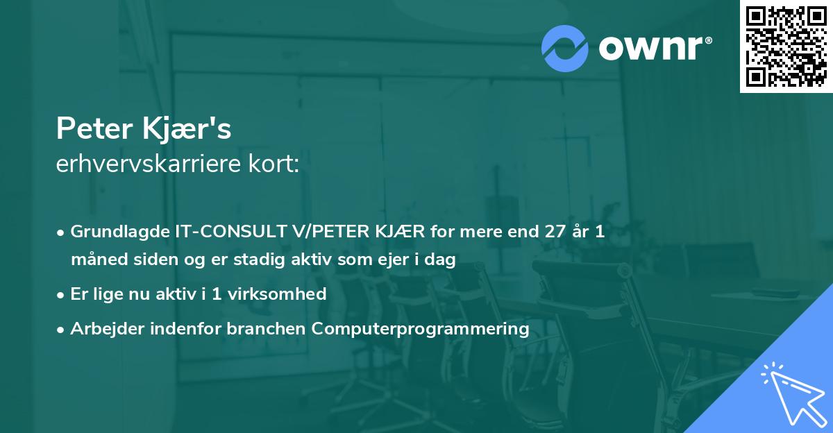 Peter Kjær's erhvervskarriere kort