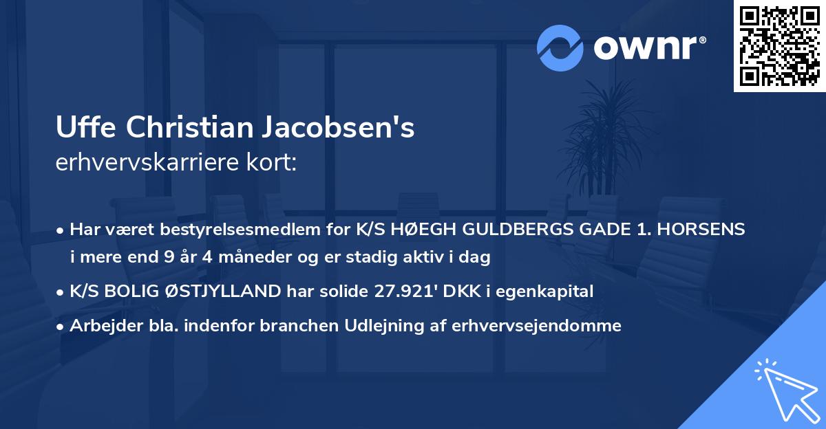 Uffe Christian Jacobsen's erhvervskarriere kort