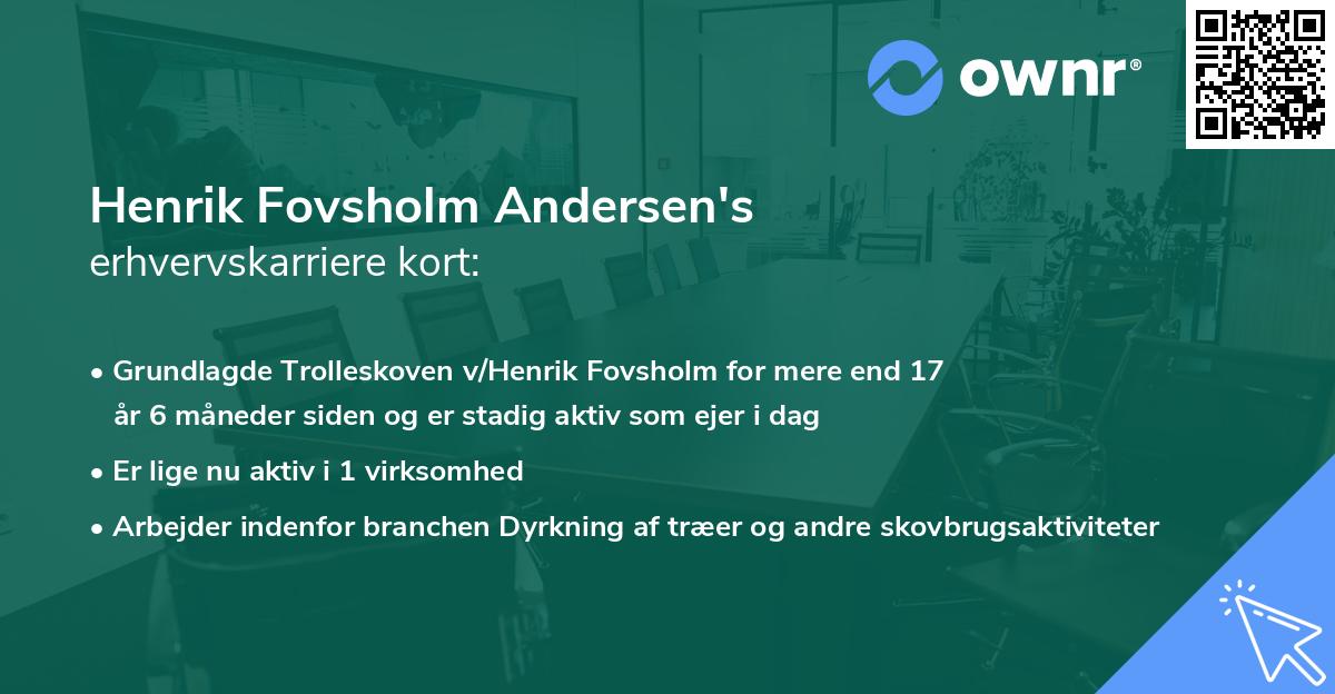 Henrik Fovsholm Andersen's erhvervskarriere kort
