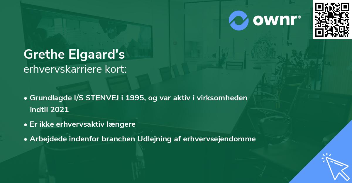 Grethe Elgaard's erhvervskarriere kort