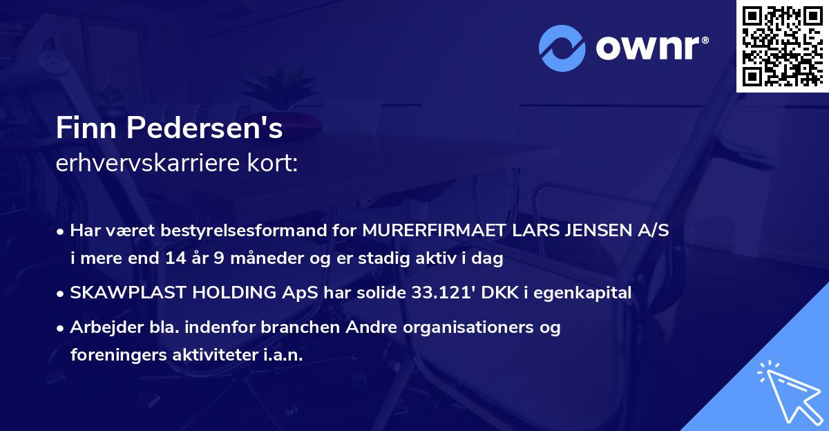 Finn Pedersen's erhvervskarriere kort