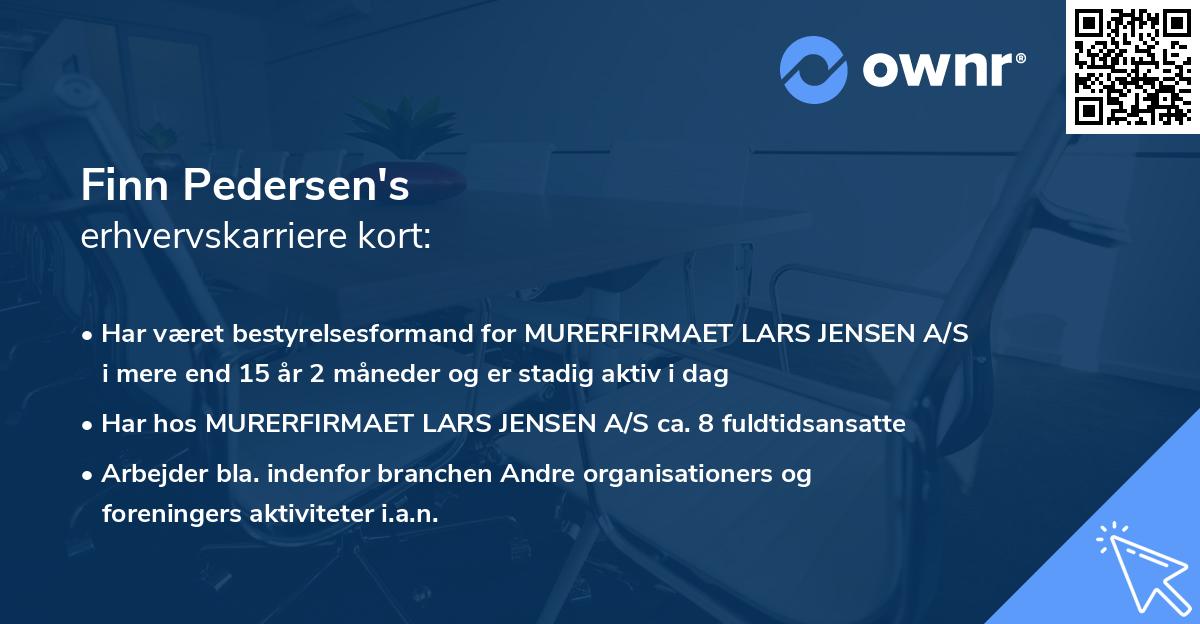Finn Pedersen's erhvervskarriere kort