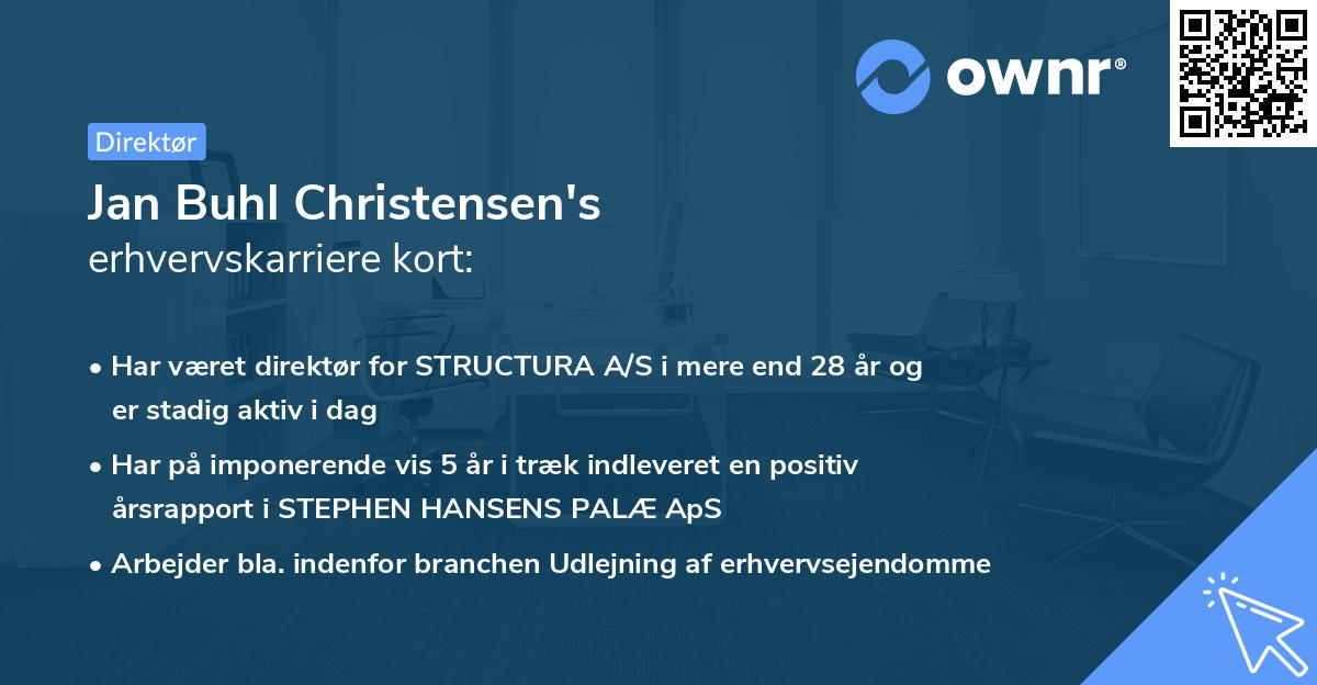 Jan Buhl Christensen's erhvervskarriere kort