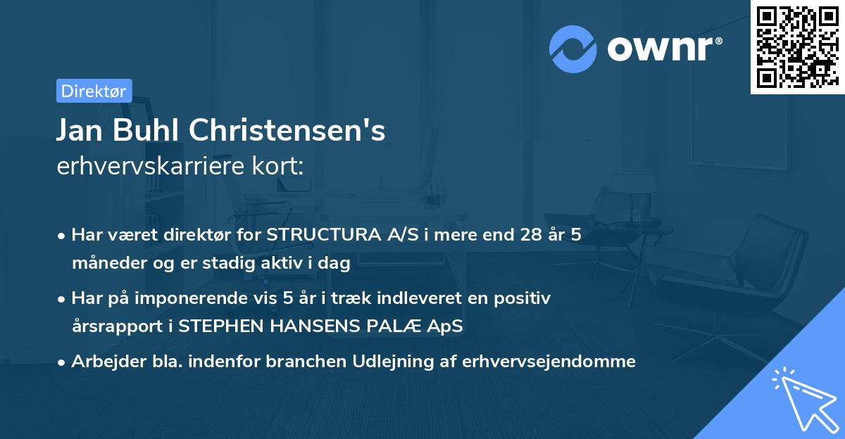 Jan Buhl Christensen's erhvervskarriere kort