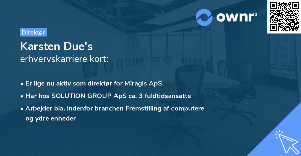 Karsten Due's erhvervskarriere kort
