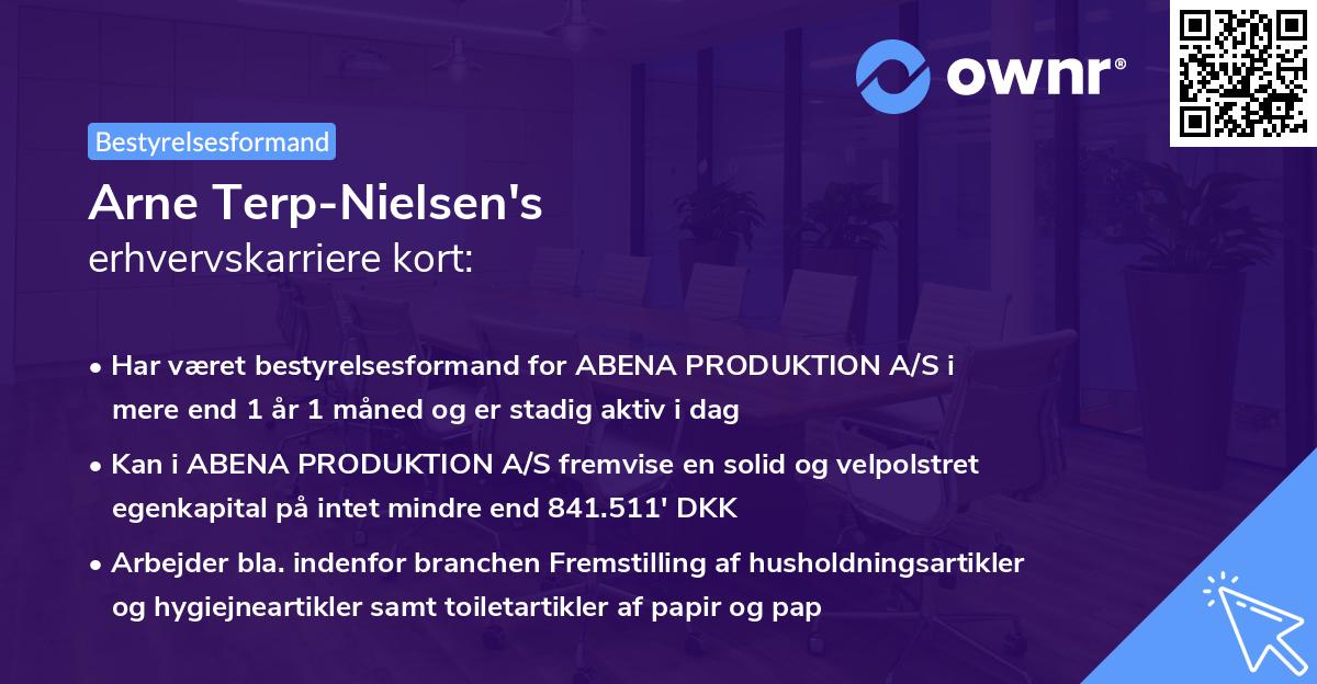 Arne Terp-Nielsen's erhvervskarriere kort