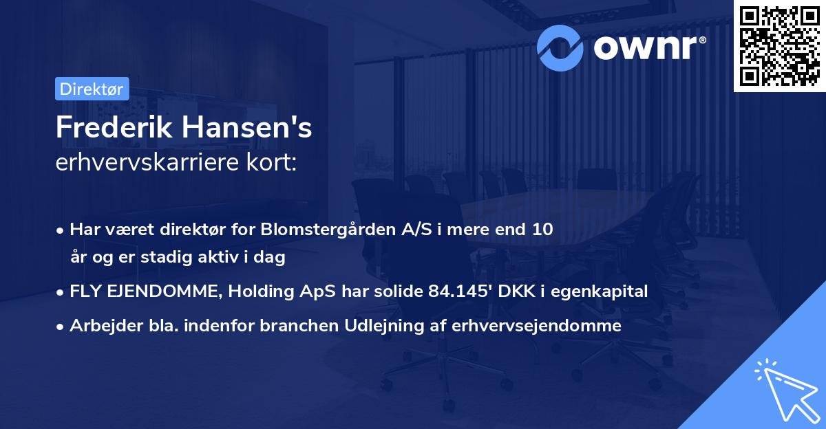 Frederik Hansen's erhvervskarriere kort