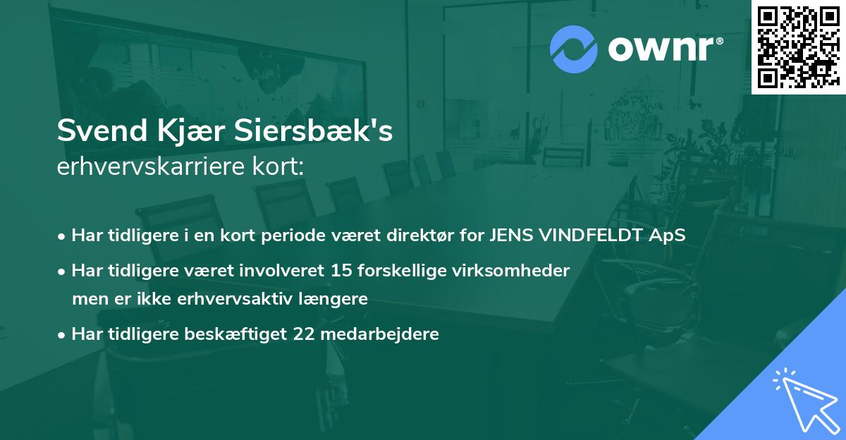 Svend Kjær Siersbæk's erhvervskarriere kort