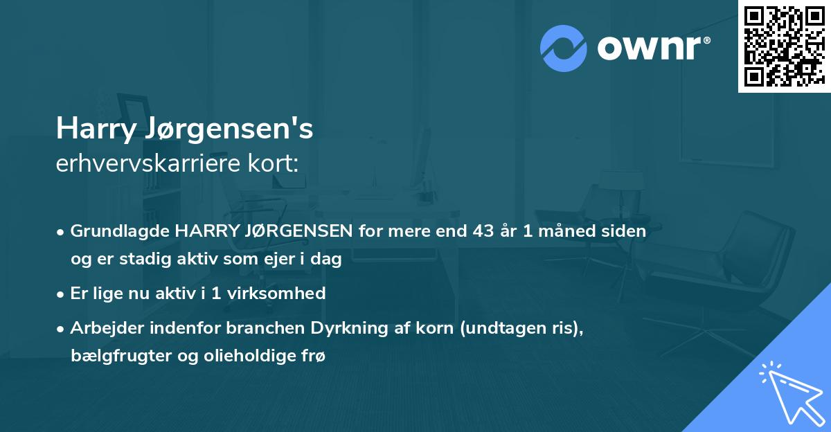 Harry Jørgensen's erhvervskarriere kort
