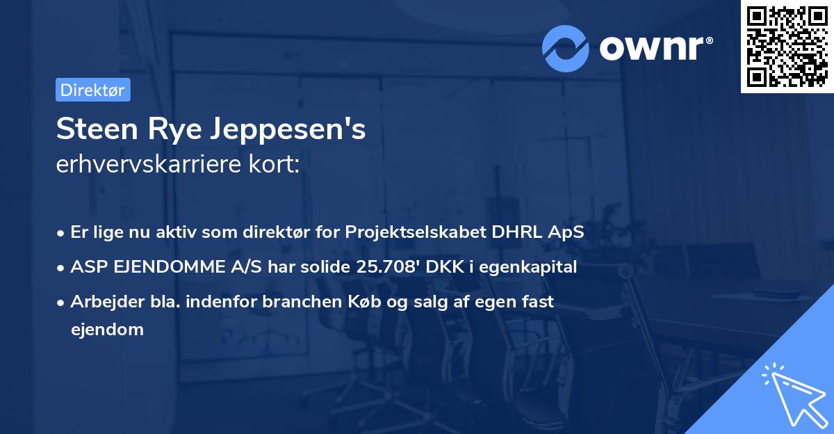 Steen Rye Jeppesen's erhvervskarriere kort