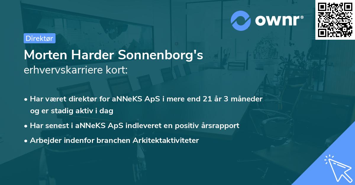 Morten Harder Sonnenborg's erhvervskarriere kort