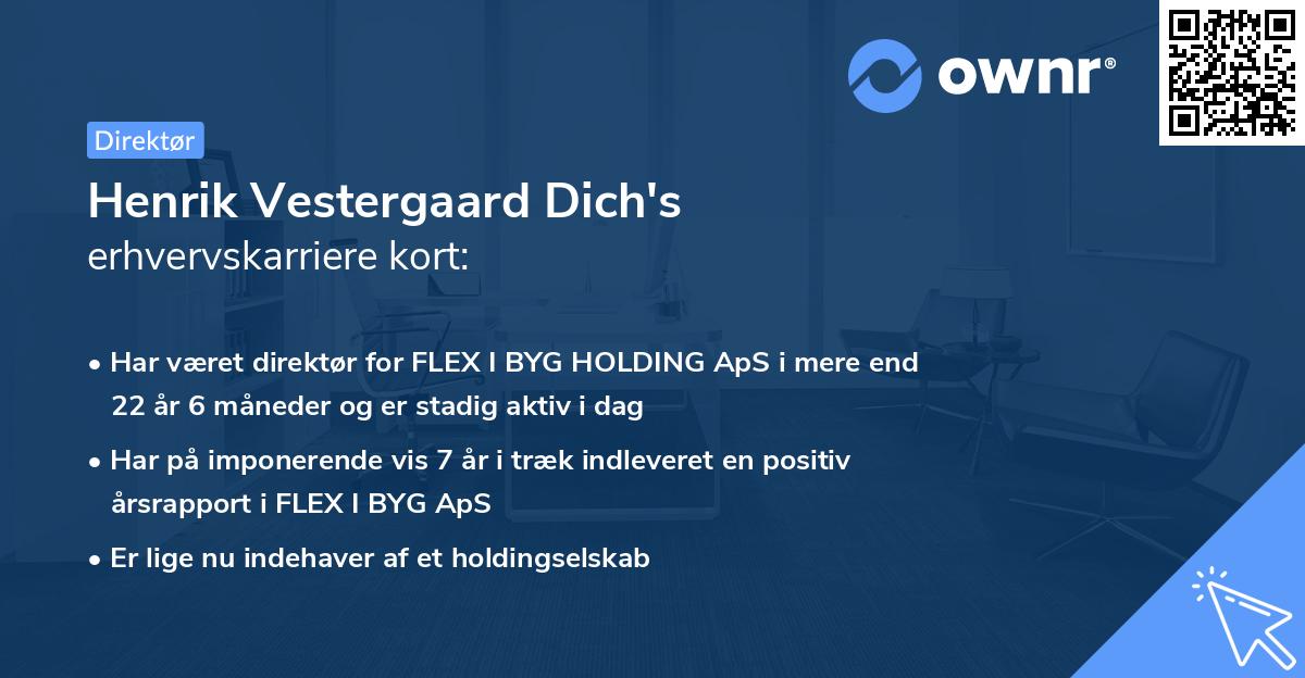Henrik Vestergaard Dich's erhvervskarriere kort