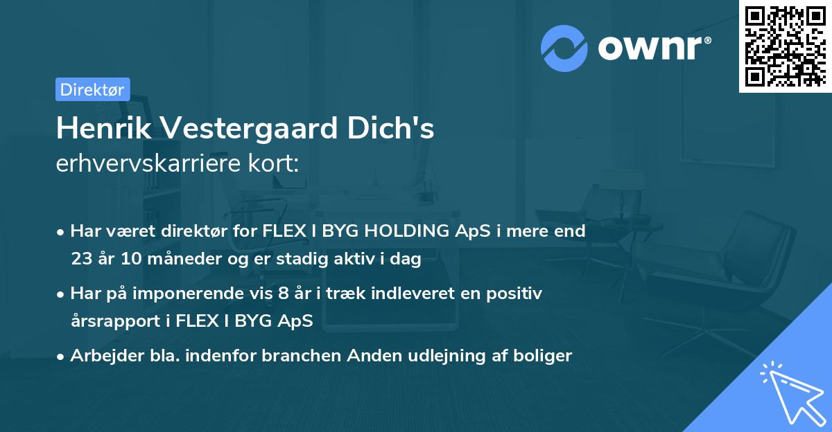 Henrik Vestergaard Dich's erhvervskarriere kort