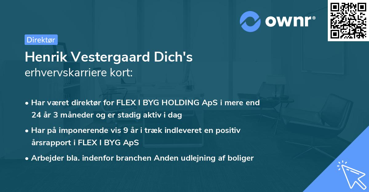Henrik Vestergaard Dich's erhvervskarriere kort