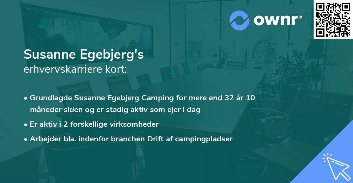 Susanne Egebjerg's erhvervskarriere kort