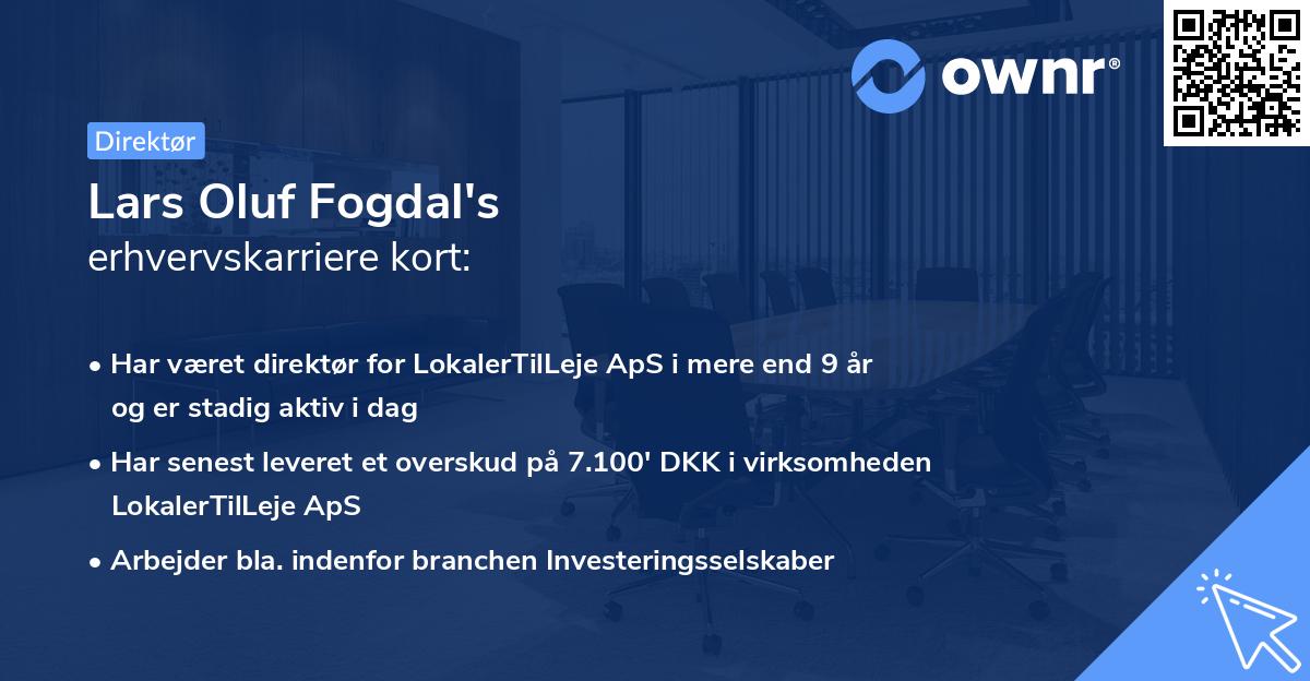 Lars Oluf Fogdal's erhvervskarriere kort