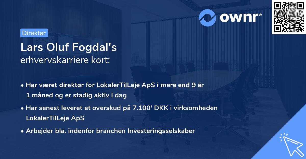 Lars Oluf Fogdal's erhvervskarriere kort