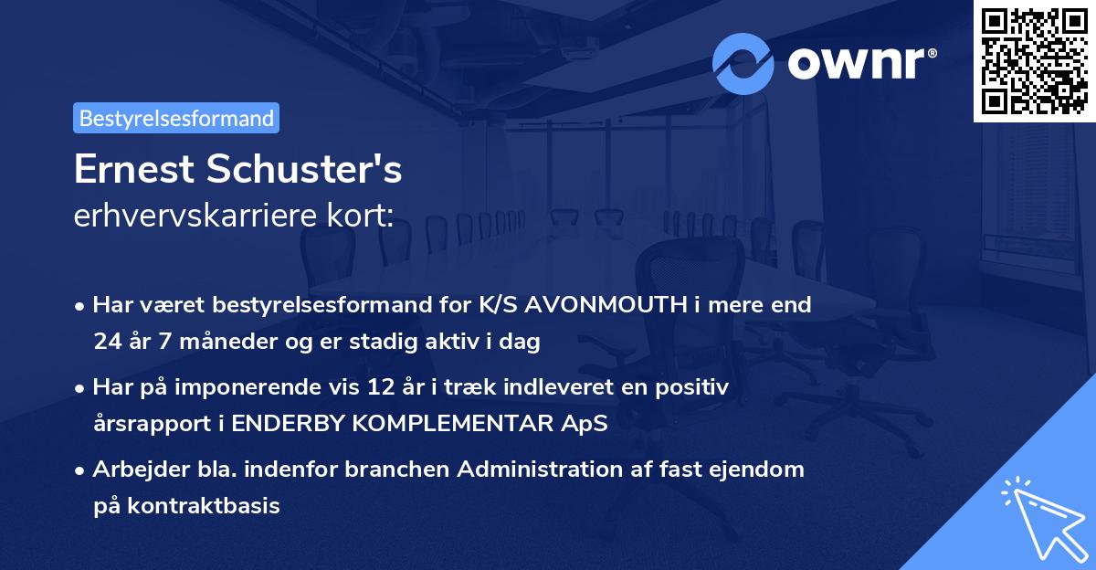 Ernest Schuster's erhvervskarriere kort