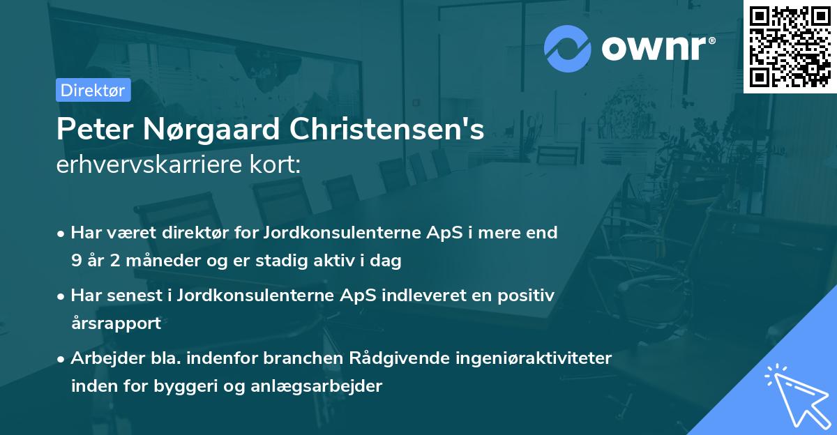 Peter Nørgaard Christensen's erhvervskarriere kort
