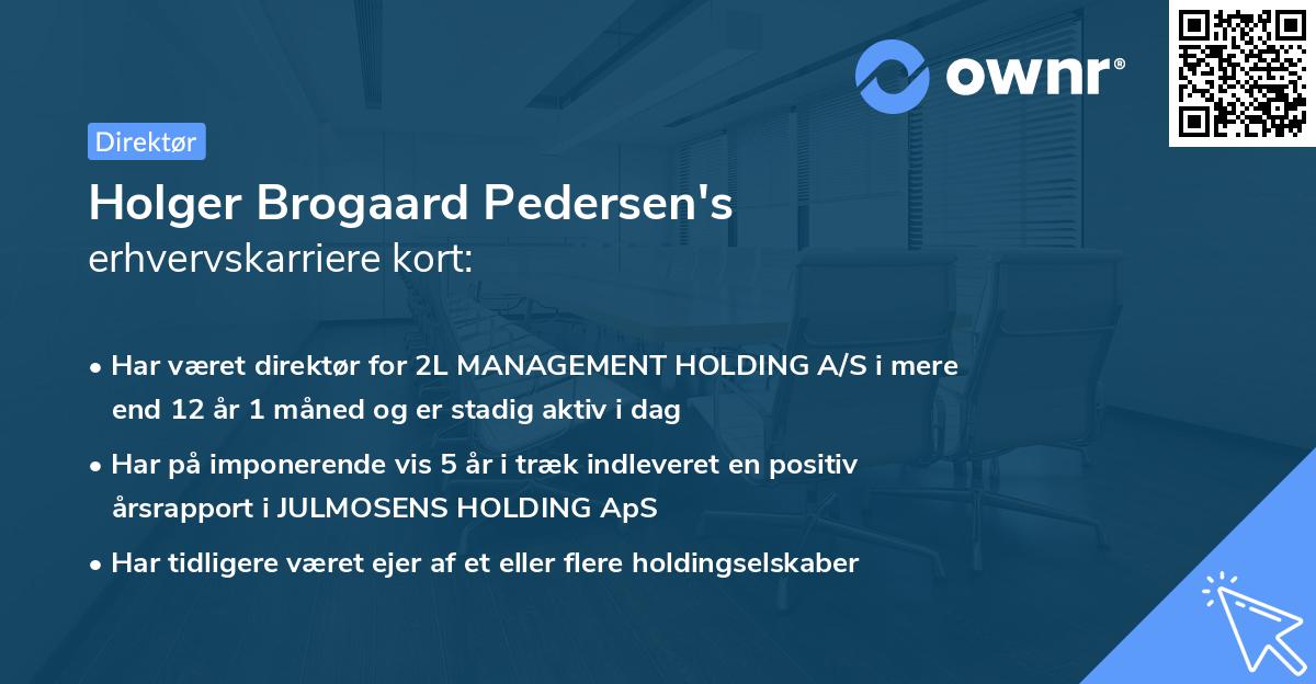 Holger Brogaard Pedersen's erhvervskarriere kort