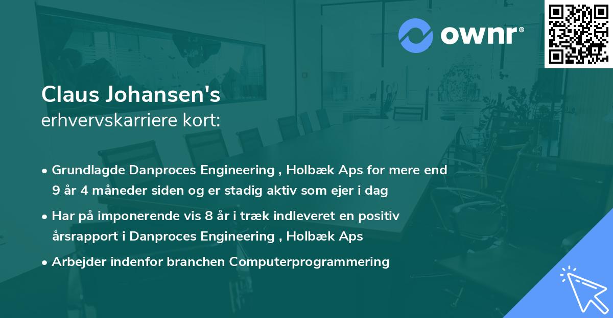 Claus Johansen's erhvervskarriere kort