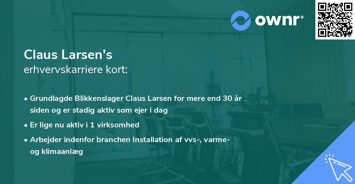 Claus Larsen's erhvervskarriere kort