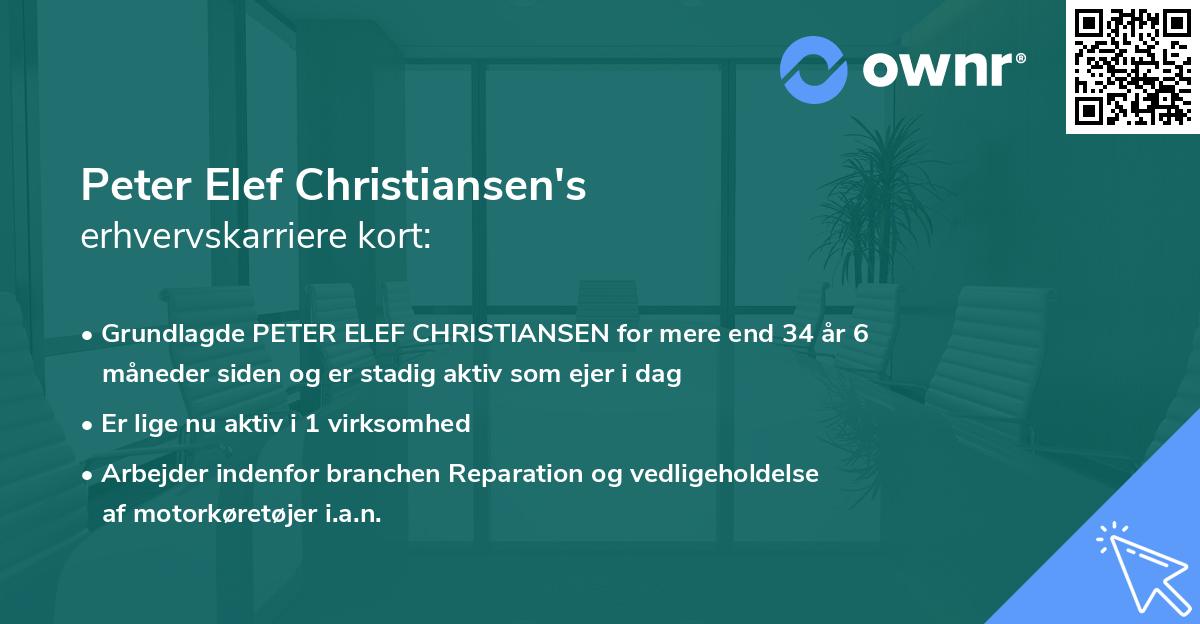 Peter Elef Christiansen's erhvervskarriere kort