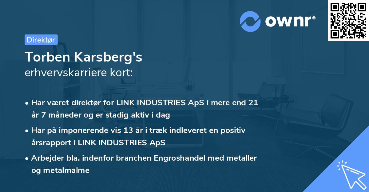 Torben Karsberg's erhvervskarriere kort