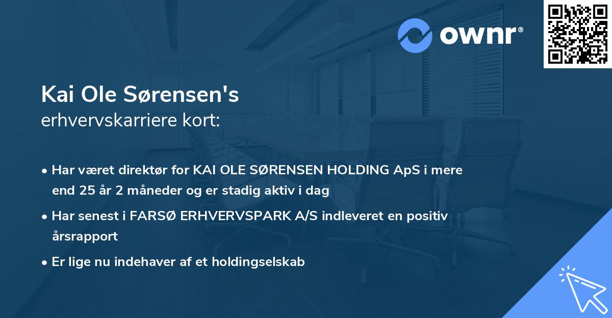 Kai Ole Sørensen's erhvervskarriere kort