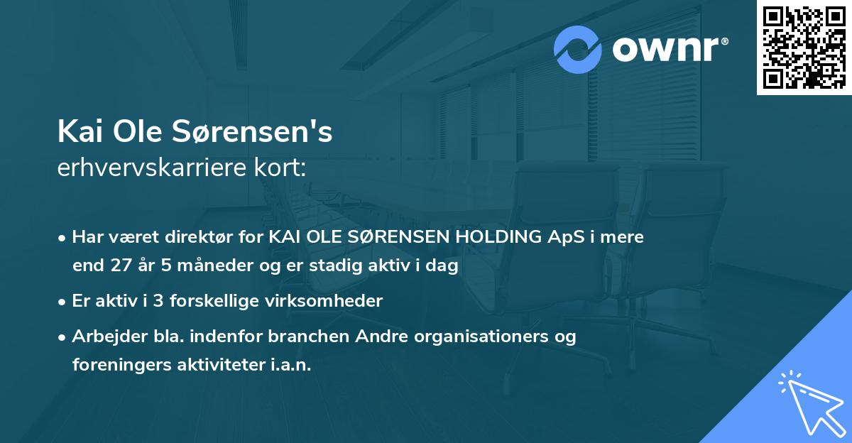 Kai Ole Sørensen's erhvervskarriere kort