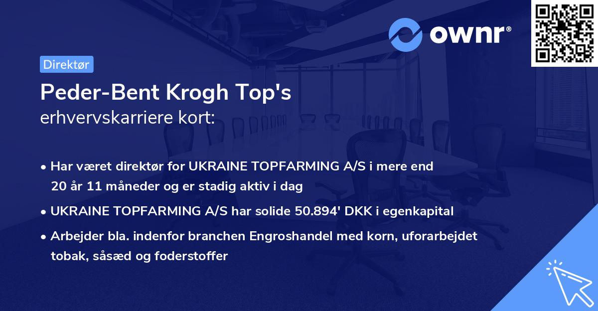 Peder-Bent Krogh Top's erhvervskarriere kort