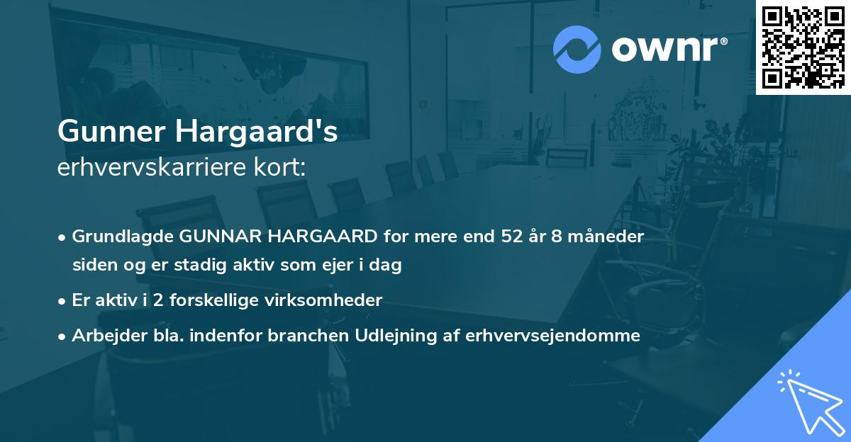 Gunner Hargaard's erhvervskarriere kort