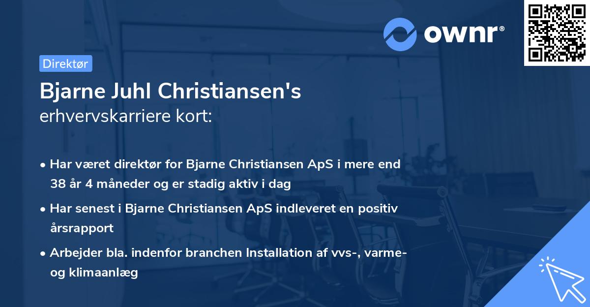 Bjarne Juhl Christiansen's erhvervskarriere kort