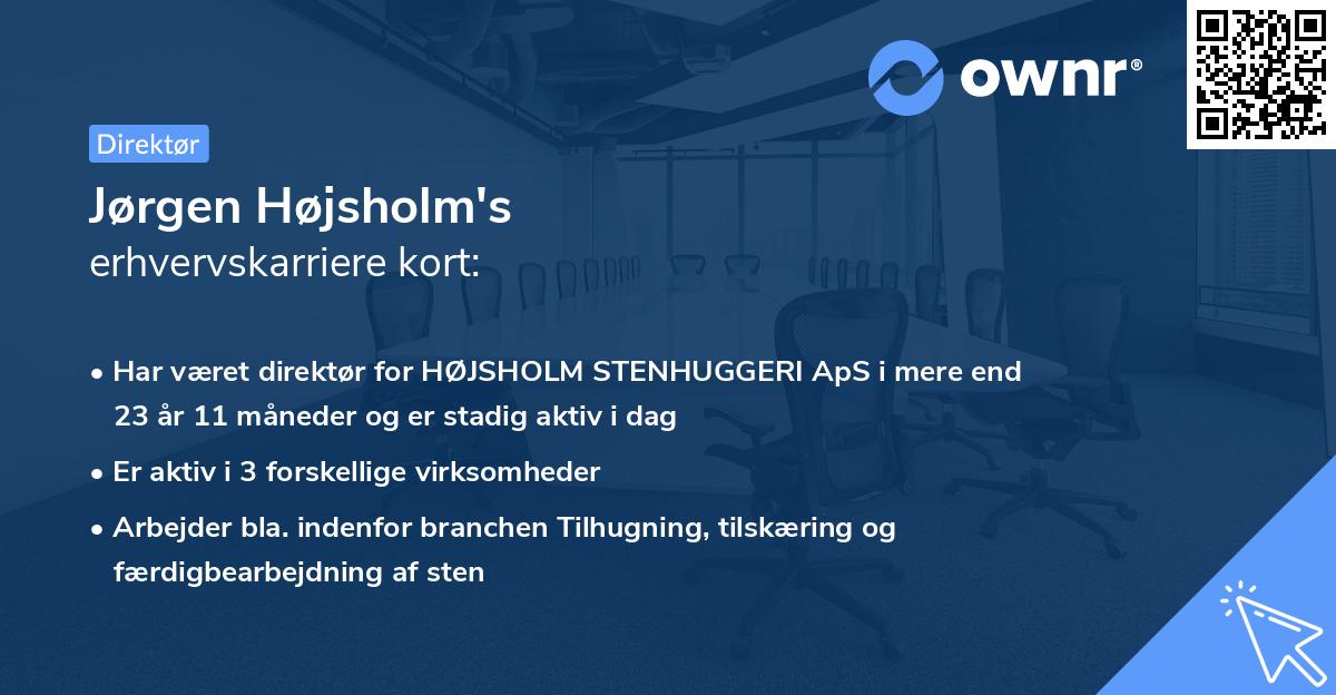 Jørgen Højsholm's erhvervskarriere kort