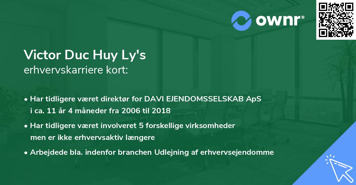 Victor Duc Huy Ly's erhvervskarriere kort