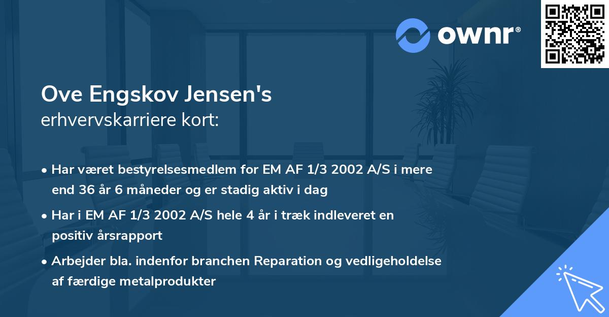 Ove Engskov Jensen's erhvervskarriere kort
