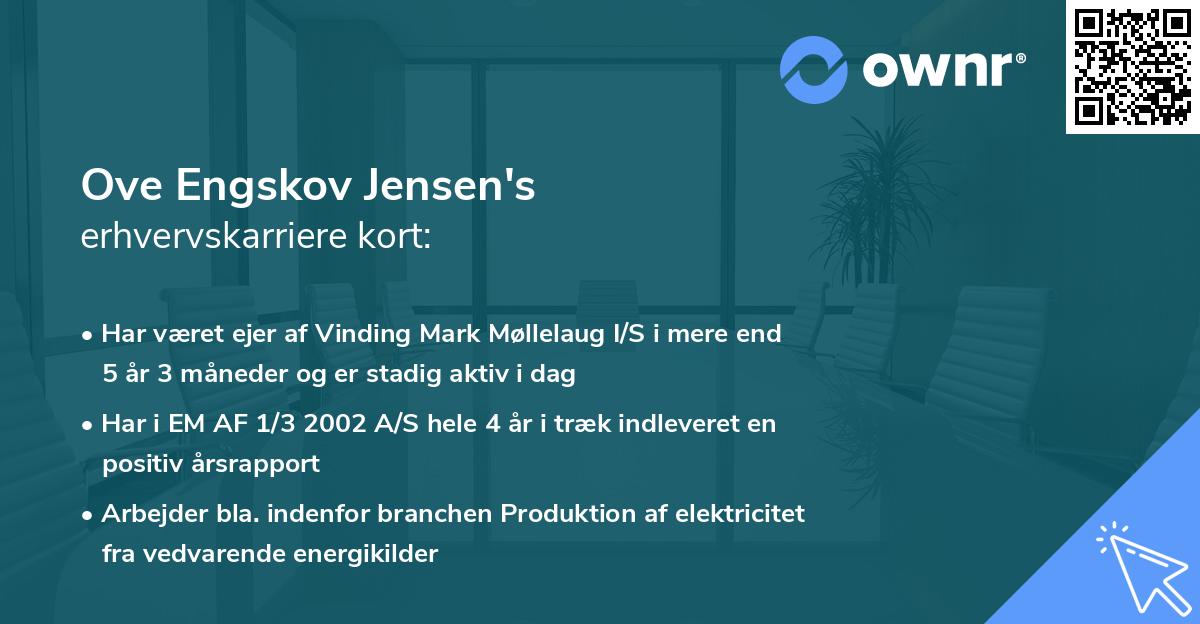 Ove Engskov Jensen's erhvervskarriere kort